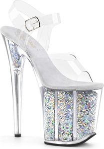 FLAMINGO-808GF Damen Sandale von Pleaser, Transparent EU 38, US 8