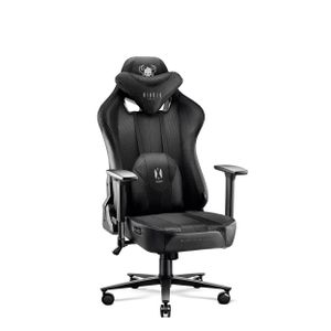 Diablo X-Player Herní židle pro děti Kancelářská židle Židle k psacímu stolu Látkové 3D područky Ergonomický design Krční/bederní polštář (černá/černá, dětská velikost)