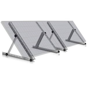 Zelsius Aluminium Solarmodul Halterung, von 0 bis 90 Grad, für zwei Panele, Stützstange 56 cm