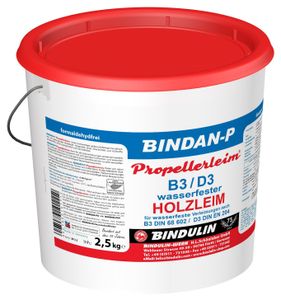 Bindan-P Propellerleim Holzleim 2,5 kg Eimer inkl. Leimspachtel, Microfasertuch (100% Polyester) (100% Polyester) und Pinsel