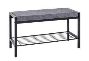 HAKU Möbel Schuhbank schwarz-grau - Maße: B 80 cm x H 48 cm x T 32 cm; 18519