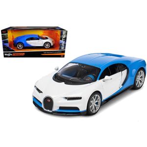 Maisto 32509 - Modellauto -  Bugatti Chiron (weiß-blau, Maßstab 1:24)
