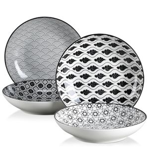 Porcelánový polévkový talíř Vancasso Haruka, 4dílná hluboká sada talířů, Ø 21,5 cm, 700 ml