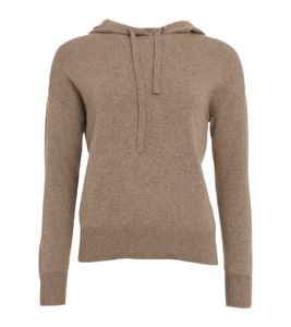KKS STUDIOS Kurz Hoody Damen Kapuzen-Pullover aus 100% Kaschmir Sweater 7079 Beige, Größe:M