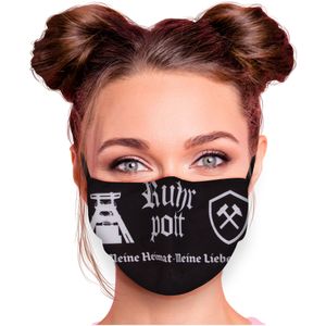 Mundschutz Nasenschutz Behelfs – Maske, waschbar, Filterfach, verstellbar, Motiv Ruhrpott