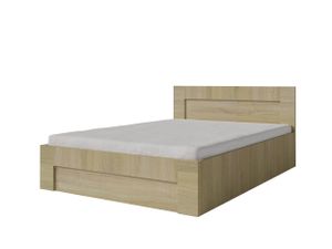 FURMEB24 - WER - Rám postele 90 x 200 cm s lamelovým roštom - Kovový rám postele s priestrannou pružinou - Dub sonoma - Otváranie do strán