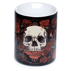 Skulls & Roses Totenköpfe & Rosen bedruckte Duftlampe aus Keramik