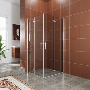SONNI rohový sprchový kout Sprchový kout ŠxHxV: 120x90x195 cm Rohové vstupní křídlové dveře Skládací dveře Nanoskleněné skládací dveře na pantech