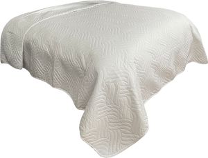 Tagesdecke Bettüberwurf 220x240 cm weiß Uni Einfarbig gesteppt Sofaüberwurf