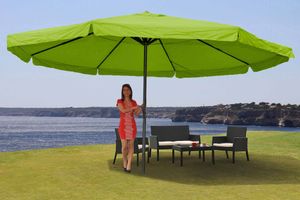 Sonnenschirm Carpi Pro, Gastronomie Marktschirm mit Volant Ø 5m Polyester/Alu 28kg  grün ohne Ständer