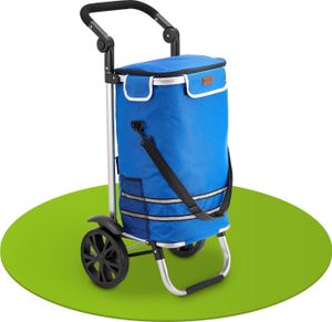 Juskys Einkaufstrolley 3in1 mit 2 Rollen für Shopping - 56 L Tasche - Dunkelblau Juskys Einkaufstrolley 3in1 mit 2 Rollen für Shopping - 56 L Tasche - Dunkelblau