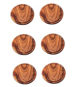 Neustanlo 6 Stück Grillteller/Brotzeitbrettchen aus Akazien Holz (25 cm Ø)