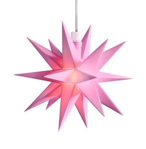 3D LED Stern Ø 12 cm Rosa Weihnachtsstern mit Batteriefach Ministern Innen Kunststoff Stern klein Leuchtstern Deko für innen Indoor