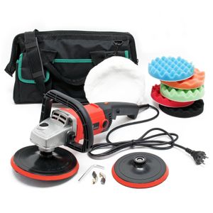 Wiltec Auto Poliermaschine Schleifmaschine 1200W bis 3000 U/min, Poliergerät mit 6 Stufen, mit Tasche und Zubehör, Tellerschleifer, Rotationsschleifer