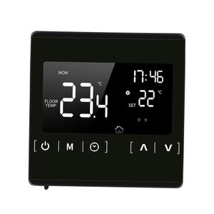 Smart Digital Raumthermostat LCD Touchscreen Thermostat Wandthermostat für 16A Elektroheizung Fußbodenheizung Programmierbarer,Schwarz