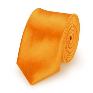 Krawatte Maisgelb slim aus Polyester einfarbig uni schmale 5 cm