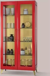 Vitrine Schöne Rote Glas Schrank Vitrinen Holz Glas Wohnzimmer Modern Luxus