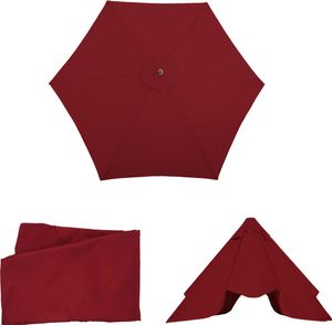 Ersatz-Bezug für Sonnenschirm Florida, Sonnenschirmbezug Ersatzbezug, Ø 3m Polyester 6 Streben bordeaux Ersatz-Bezug für Sonnenschirm Florida, Sonnenschirmbezug Ersatzbezug, Ø 3m Polyester 6 Streben bordeaux