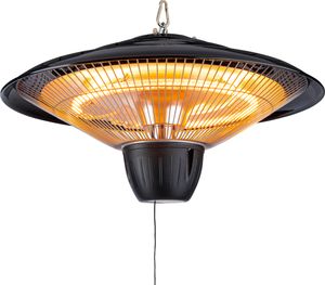 2 x Slabo Heizstrahler 1500W Deckenheizstrahler Heizpilz Terrassenstrahler Wärmestrahler Balkonheizer Heizgerät Partyheizung für Innen- und Außenbereich | 42x42x24cm - SCHWARZ