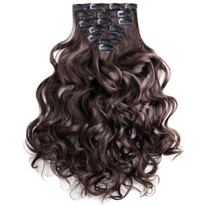 Clip In Extensions Haarverlängerung Set – 7 Haarteile Extensions Haarverlängerung 60 cm in der Farbe braun