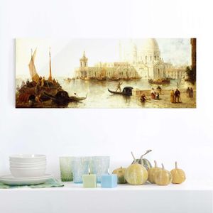 Glasbild - Kunstdruck Thomas Moran - Venedig II - Panorama Quer, Größe HxB:30cm x 80cm