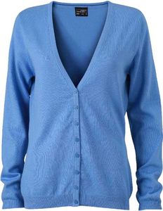 James & Nicholson Damen V-Ausschnitt Cardigan JN660 glacier blue S