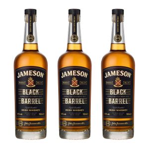 Jameson Black Barrel 3er Set Blended Irish Whisky, Whiskey, Schnaps, Spirituose, mit Geschenkbox, Alkohol, Flasche, 40 %, 3x700 ml