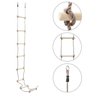 Kinder-Strickleiter/Kinder Kletterspielzeug für Indoor & Outdoor 290 cm Holz