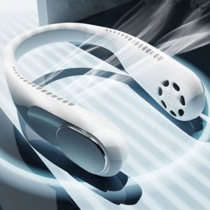 Tragbarer Mini Ventilator, Halsventilator USB Ventilator 4000mAh Sportfan Wiederaufladbarer Lüfter ,Faul Hals Hängender Fan Hands-Free (weiß)