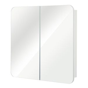 Mondeer Spiegelschrank 68 x 12.9 x 66 cm mit 2 Türen Hängeschrank Badezimmerspiegel weiß