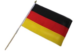 Fahne Flagge BRD Deutschland 21x16cm mit Holzstab Handfahne Stockflagge Banner Fan Sport