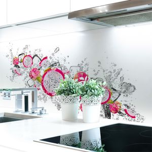 Küchenrückwand Drachenfrucht Eis Premium Hart-PVC 0,4 mm selbstklebend - Direkt auf die Fliesen, Größe:120 x 60 cm