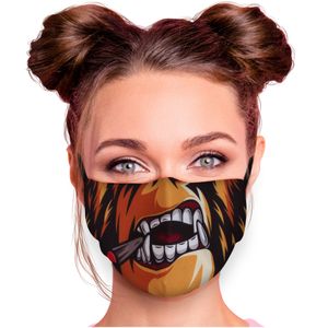 Mundschutz Nasenschutz Behelfs – Maske, waschbar, Filterfach, verstellbar, Motiv Cartoon Monster