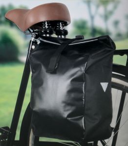Fahrradtasche für Gepäckträger, mit extra Fach, reflektierendes Stoffdreieck an der Seite, umrüstbar zur Schultertasche, wasserfest, Farbe schwarz