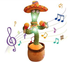 USB-Aufladung Singender und Sprechender Kaktus Kuscheltiere mit,120 englischen Liedern, Spielzeug Geschenk für Jungen, Mädchen