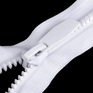 Reißverschluss 5mm 60-80cm teilbar m. Autolock runde Zähne Softshells Sportbekleidung, Größe:80cm, Farbe:weiß
