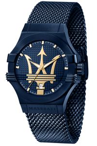 Maserati R8853108008 Herren-Armbanduhr blau/gold