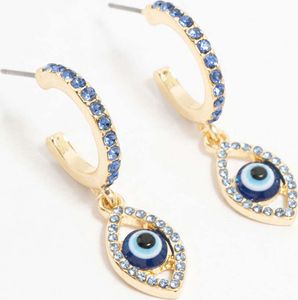 Lovisa - Goldplattierte Diamant Böser Blick Tropf-Ohrringe