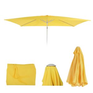 Ersatz-Bezug für Sonnenschirm N23, Sonnenschirmbezug Ersatzbezug, 2x3m rechteckig Stoff/Textil 4,5kg UV 50+  gelb