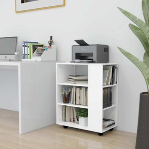 vidaXL Mobilná skrinka biela 60x35x75 cm Drevo Materiál
