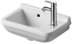 Duravit Handwaschbecken STARCK 3 mit Überlauf, Hahnlochbank, 400 x 260 mm, 1 Hahnloch rechts weiß