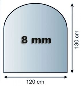Funkenschutzplatte Glas 8mm Lienbacher Rundbogen 1200x1300mm