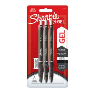 Sharpie Gelschreiber S-Gel 0,7mm | 3er Set schwarze Schriftfarbe