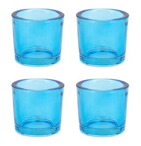 Teelichthalter Glas 6,5x6cm türkis 4er Set