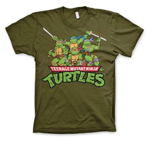 Turtles Distressed Group T-shirt - Small - Olive