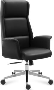 MARK ADLER Boss 5.6 | ergonomiczny fotel biurowy dla kadry kierowniczej | funkcja bujania z regulacją wysokości | udźwig do 130 kg | biuro | imitacja skóry  | czarny