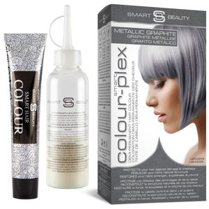 Smart Beauty Metallic Dunkelgrau demi-permanente Haarfarbe mit Plex Anti-Haarbruch-Technologie, vegan, ohne PPD, ohne Tierversuche