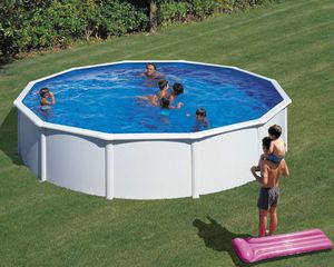 myPOOL Poolset Feeling Weiss - Rundform mit Stahlwandbecken Ø 3,50 x 1,32 m (Gr. 1)
