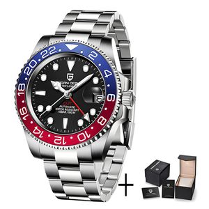 Pagani Design automatické hodinky pre mužov | nerezová oceľ | vodotesnosť 100M | GMT mechanické hodinky pre mužov | zafírové sklíčko