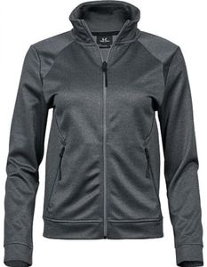 Damen Performance Zip Sweat - Farbe: Dark Grey Melange - Größe: XL